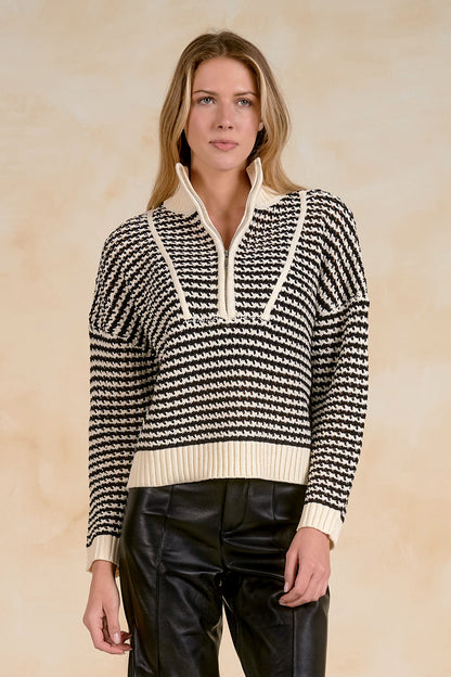 Striped 1/4 Zip Sweater